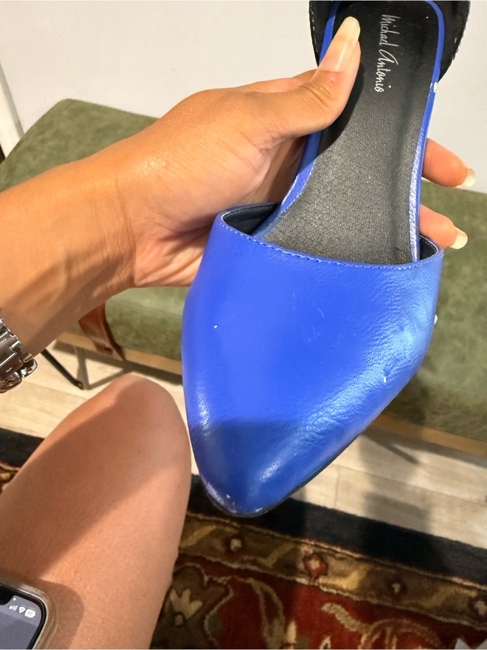 Michael Antonio Electric Blue Pointed D'Orsay Pumps - Picture 8 of 11